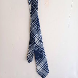 Gray Plaid Boys Neck Tie Crewcuts 100% Cotton 42" Long